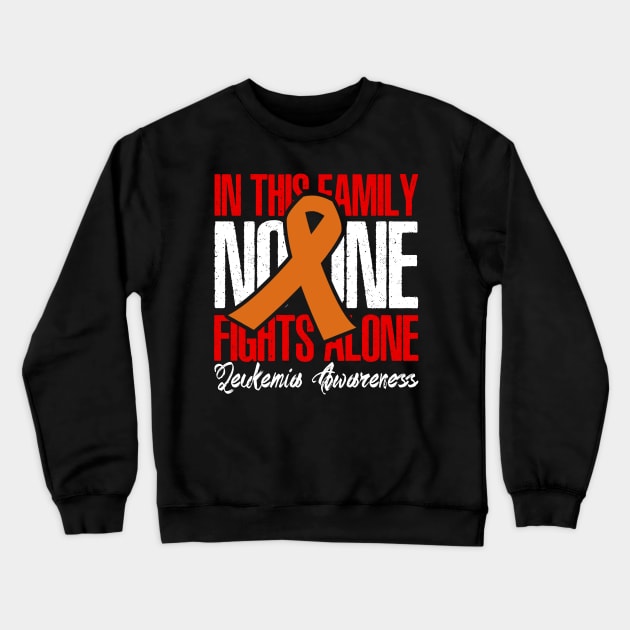In This Family No One Fights Alone Crewneck Sweatshirt by jrsv22
